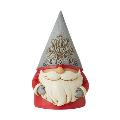 Grey Floral Hat Gnome Figurine