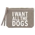 Grey Canvas Pouch-All the Dogs