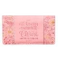 Checkbook Cover Pink Blush Floral