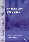 Blackstone's Statutes on Criminal Law 2015-2016