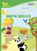 1st Grade Page Per Day: Math Skills: Math Skills # Numbers and Operations to 20, Place Values and Number Sense, Geometry and Shapes, Telling Time, and