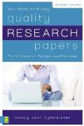 Quality Research Papers For Students of Religion & Theology 2nd Edition
