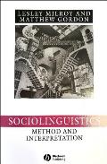 Sociolinguistics Method & Interpreta 2nd Edition