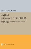 English Literature, 1660-1800: A Bibliography of Modern Studies: Volume VI: 1966-1970