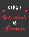 Notebook: First Valentine's as Fiancee Engaged Couple Journal & Doodle Diary; 120 Dot Grid Pages for Writing and Drawing - 8.5x1