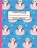 Composition Book Cute Panda 8.5 x 11 College Ruled: Fun Donut Back to School Quad Composition Book for Teachers, Students, Kids and Teens