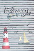 Internet Password Logbook: Record Keeper To Protect Your Internet Username And Passwords With Tabs: Nautical Lighthouse Cover Design