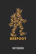 Beefoot Notebook: Blank & Dotted Bee Bigfoot Journal (6 x 9) For Every Beekeeper And Apiarist