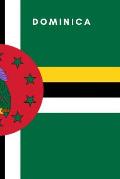 Dominica: Country Flag A5 Notebook (6 x 9 in) to write in with 120 pages White Paper Journal / Planner / Notepad