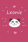 Leonie: Ein Individuelles Panda Tage-/Notizbuch Mit Dem Namen Leonie Und Ganzen 100 Linierten Seiten Im Tollen 6x9 Zoll Format