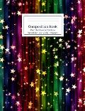 Composition Book Gold Star Covered Rainbow Wide Ruled