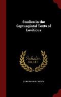 Studies in the Septuagintal Texts of Leviticus