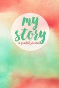 My Story Journal - Pink and mint watercolor cover