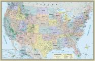 U.S. Map Poster (32 X 50 Inches) - Paper: - A Quickstudy Reference