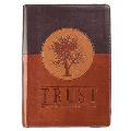 Trust Jeremiah 17:7-8 Journal Lux-Leather Brown with Zipper: Blessed Is the Man Who Trusts in the Lord