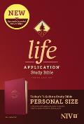 NIV Life Application Study Bible, Third Edition, Personal Size (Leatherlike, Berry)
