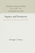 Inquiry and Testament: A Study of the Novels and Short Prose of Robert Walser