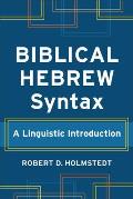 Biblical Hebrew Syntax: A Linguistic Introduction