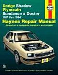 Dodge Shadow Plymouth Sundance & Duster Repair Manual 1987 1994