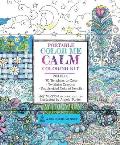 Portable Color Me Calm Coloring Kit Includes Book Colored Pencils & Twistable Crayons