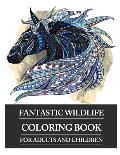 Fantastic wildlife coloring book for adults and children: Creative coloring pages with animals I stress relief and relaxation