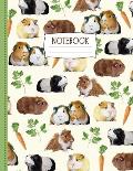 Guinea Pig Notebook: Cute Notebook for Guinea Pig Fans + Cavy Lovers With Parsley + Carrot Treats - Gifts for Girls and Boys