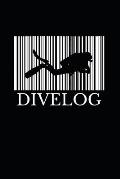 Divelog: Divers log book for 100 dives - Scuba Diving Logbook with Diver Silhouette Cover-Design - 6x9