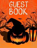 Guest Book: Halloween Party Guestbook Supply Essential,8.5 x 11 Sized, 100 Pages - Ideal for Halloween Costume Party
