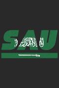 Sau: Saudi Arabien Notizbuch mit punktraster 120 Seiten in wei?. Notizheft mit der saudi arabischen Flagge