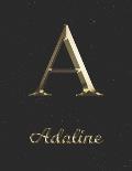 Adaline: 1 Year Daily Planner (12 Months) - Yellow Gold Effect Letter A Initial First Name - 2020 - 2021 - 365 Pages for Planni