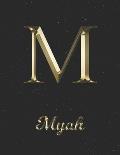 Myah: 1 Year Daily Planner (12 Months) - Yellow Gold Effect Letter M Initial First Name - 2020 - 2021 - 365 Pages for Planni