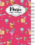 Music Sheet Notebook: Blank Staff Manuscript Paper with Unique Cocktails Themed Cover Design