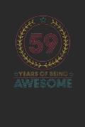 59 Years Of Being Awesome: Graph Paper Notebook - Awesome Birthday Gift Idea