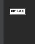 Monthly Bill Payment: Money Debt Tracker and Simple Budget Spreadsheet or Monthly Organizer Planner with Planning Budgeting Record & Expense