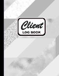 Client Log Book: Client Profile Log Book Including Address Details And Appointment with Abstract Glacier Gray Cover
