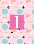 I: Monogram Initial C Notebook for Women and Girls-Geometric 100 Pages 8.5 x 11