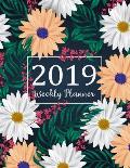 2019 Weekly Planner: Daily Weekly Monthly Calendar Planner 12 Months Jan - Dec 2019 for Academic Agenda Schedule Organizer Logbook and Jour