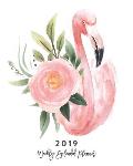 2019 Weekly Splendid Planner, Weekly & Monthly 12 Months, January - December 2019: Beautiful Flamingo Watercolor & Pink Peonies Dated Calendar Schedul
