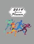 2019 Running Planner: Jan - Dec 2019 Calendar to Do List Top Goal Organizer and Focus Schedule Beautiful Colored Silhouettes of Runners Coll