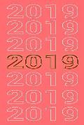2019: Living Coral & Gold Softcover Note Book Diary - Lined Writing Journal Notebook - Pocket Sized - 200 Pages - Year 2019