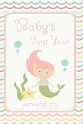 Baby's First Year Memories: Baby Shower Mermaid Under the Sea Journal for Parents: 365 Special Memories 6x9 Book
