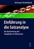 Einf?hrung in die Satzanalyse