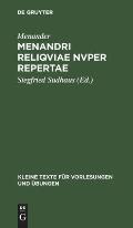 Menandri Reliqviae Nvper Repertae