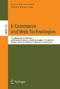 E-Commerce and Web Technologies: 16th International Conference on Electronic Commerce and Web Technologies, Ec-Web 2015, Valencia, Spain, September 20