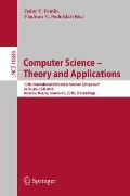Computer Science - Theory and Applications: 13th International Computer Science Symposium in Russia, Csr 2018, Moscow, Russia, June 6-10, 2018, Procee