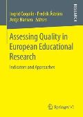 Assessing Quality in European Educational Research: Indicators and Approaches