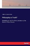 Philosophy or Truth?: Remarks on the First Five Lectures by the Dean of Westminster