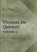 Thomas De Quincey Volume 2