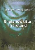 England's title in Ireland