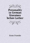 Personality in German literature before Luther